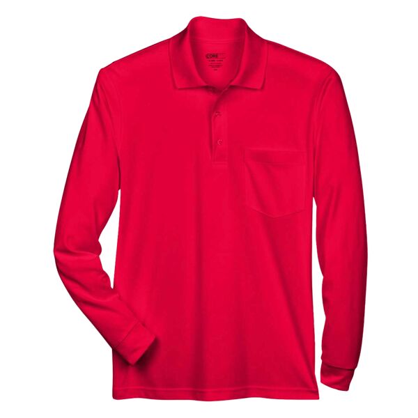 Men's Pinnacle Performance Long Sleeve Piqué Polo with Pocket Thumbnail