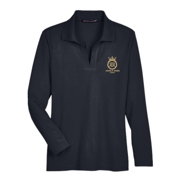 Embroidered Ladies Long Sleeve Polo  Thumbnail